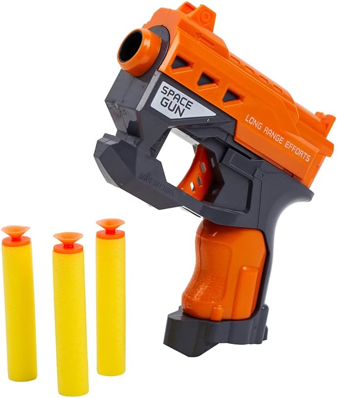 Daiso Soft Gun – Orange – Safe Foam Toy Gun - Image 1